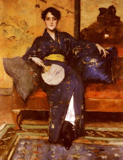 Der blaue Kimono von William Merritt Chase